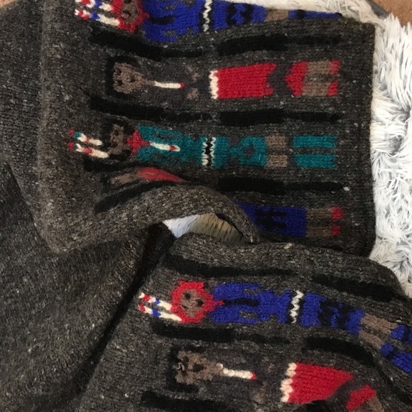 Vintage 100% Wool Hand Knitted Indian Tribe Scarf - Picture 4 of 15